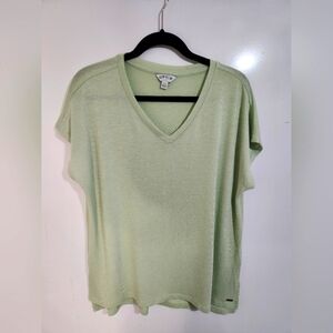 Women's Orvis Mint Green V-Neck Top, Size Large